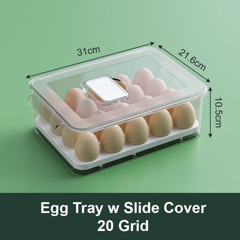 Egg Storage Container Auto Scrolling Eggs Box Drawer Stackable Kitchen