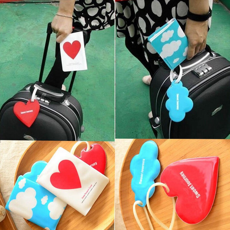 cute passport holder and luggage tag set