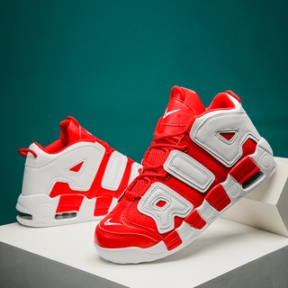 YO YO EU:36-45 AIR MORE Uptempo Big Men's Women's Black Sports Casual Basketball Running Sneakers Shoes