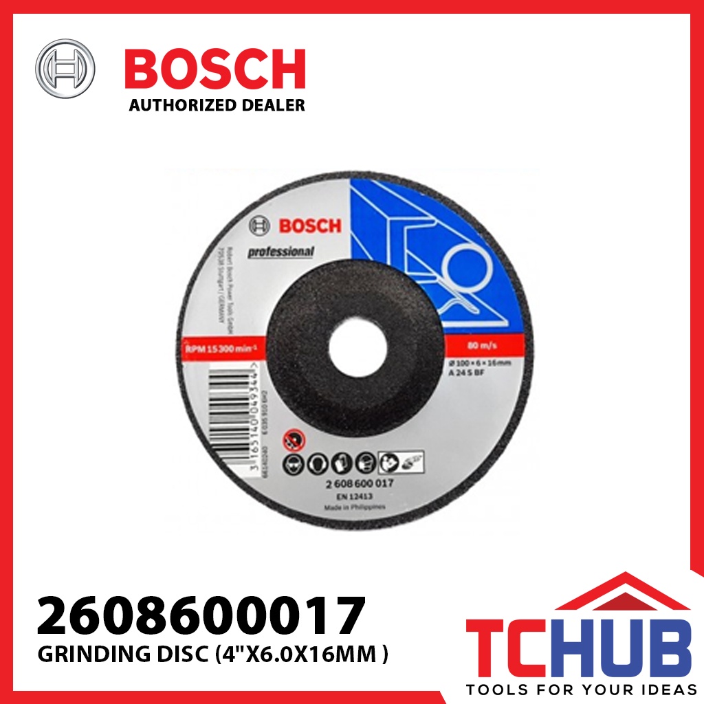 [Bosch] 2608600017 Grinding Disc (4"X6.0X16MM ) Shopee Singapore