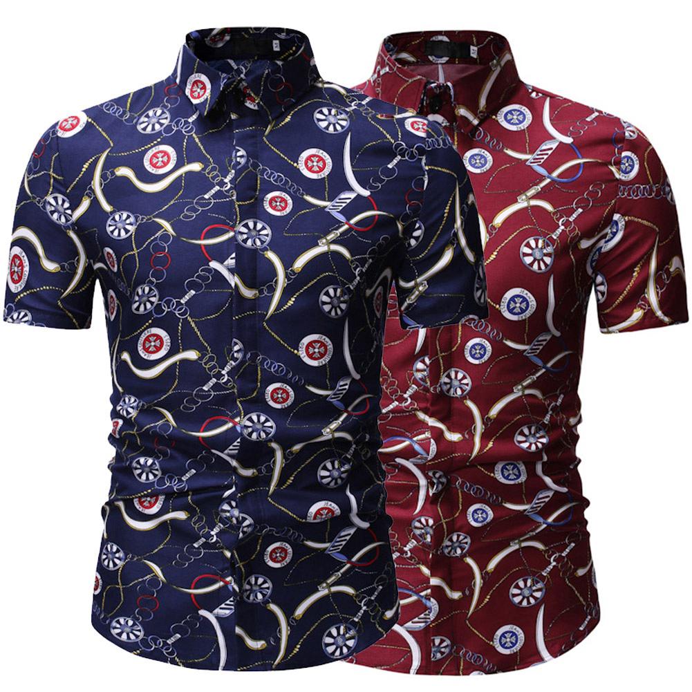 Fashion Men Printing Shirt Short Sleeve Shirt Men Batik | Shopee Singapore