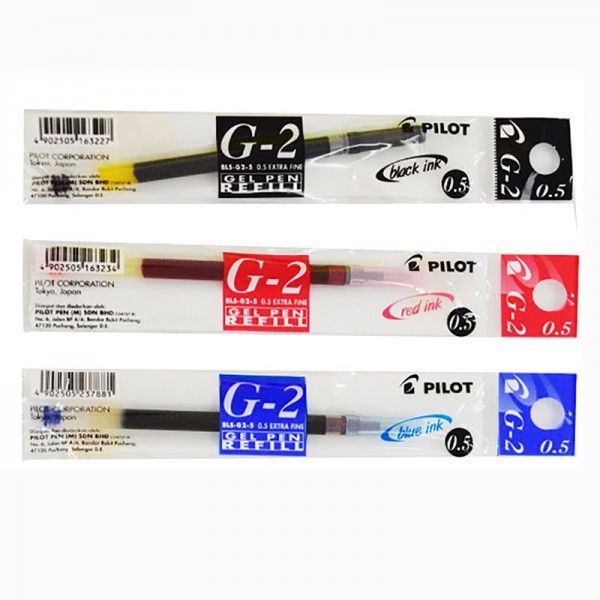 *Original* Pilot G2 Gel Pen Refill 0.5mm 0.7mm 1.0mm Black Blue Red