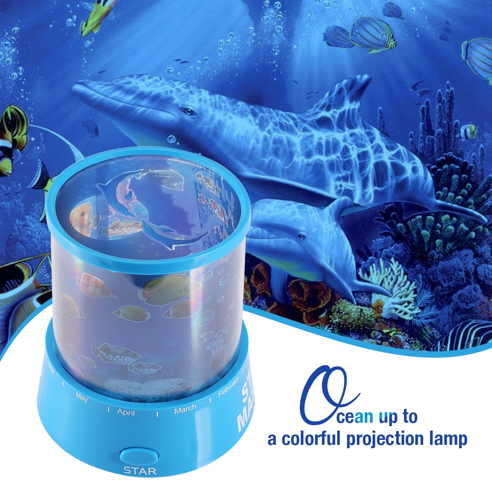 Romantic Led Projector Lamp Ocean Sea Sleeping Night Light Room