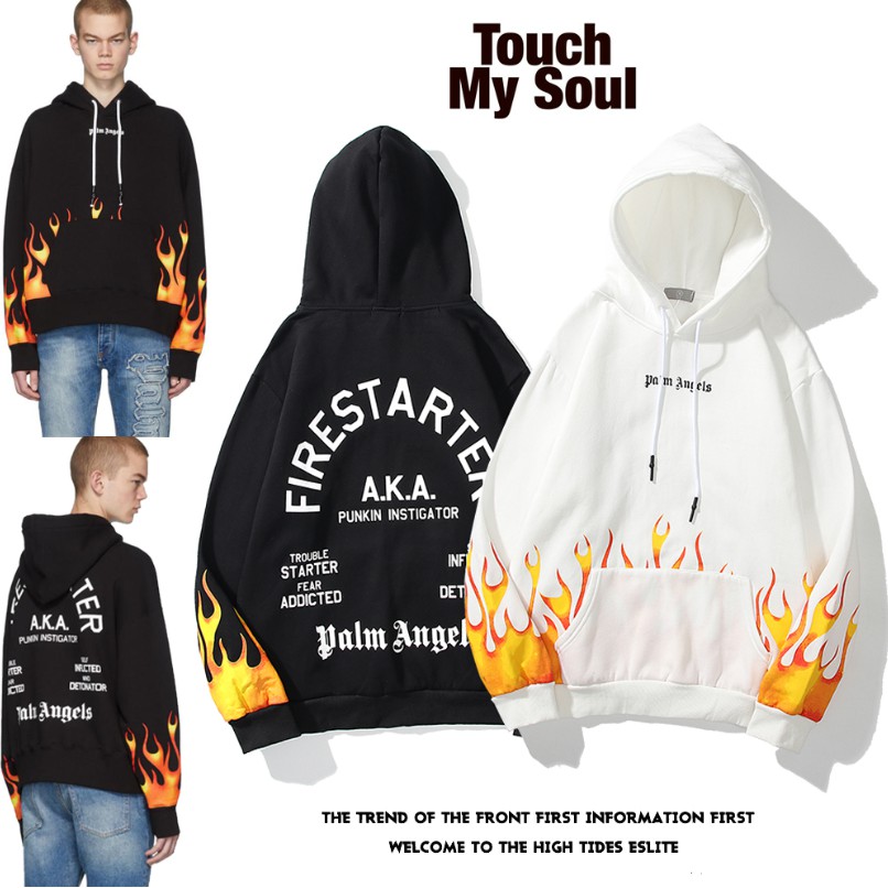 palm angels flame hoodie