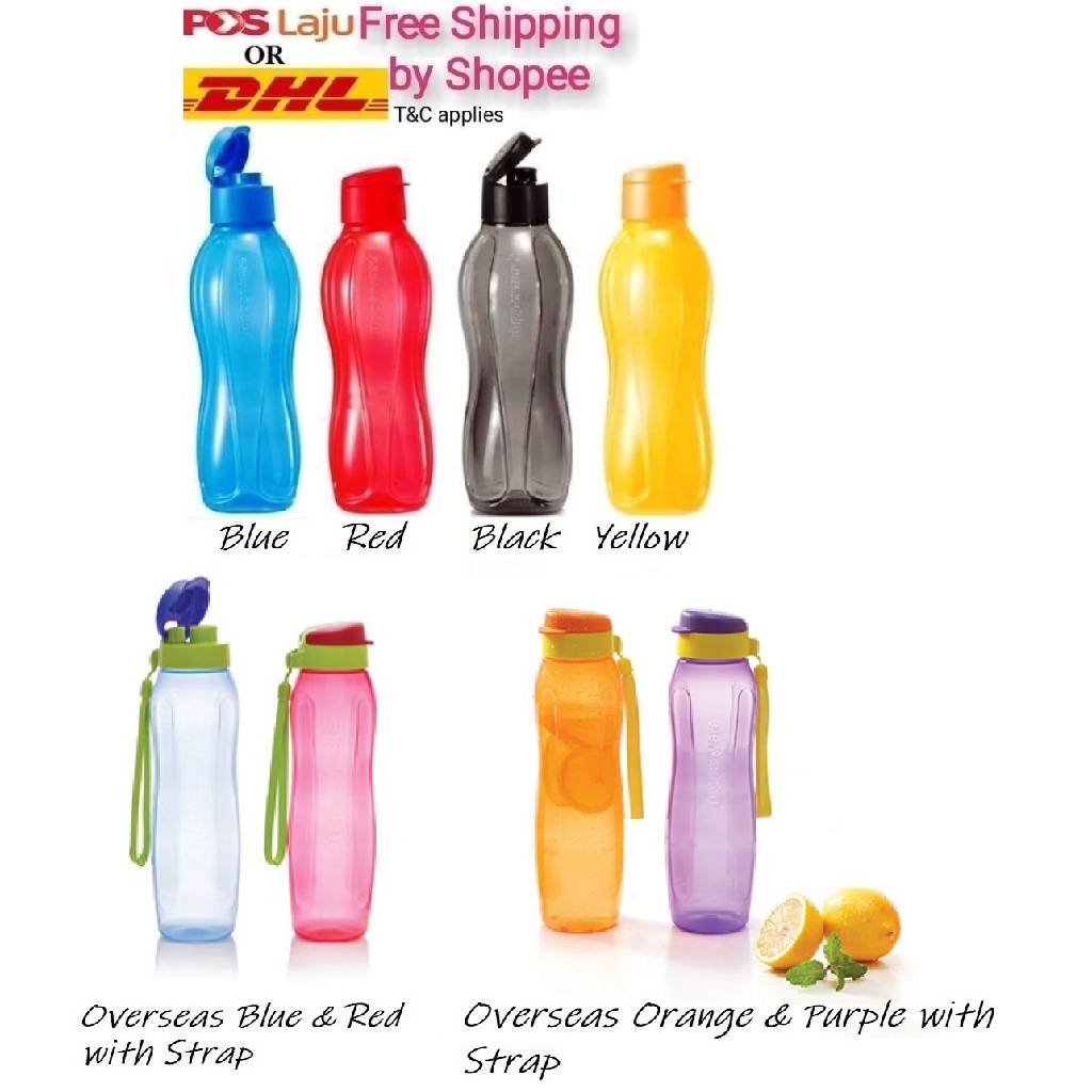 [ORIGINAL] Tupperware (1 or 2 bottles) Eco Drinking Flip Top Bottle 1 Liter, 1L Shopee Singapore
