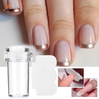 2 Pcs/Set Silicone Transparent Nail Art Stamping Kit/ French Manicure Polish Stencil/ DIY Uv Gel Manicure Tool
