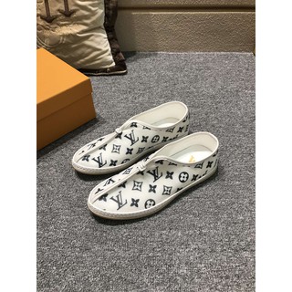 Original 2020 LV Louis Vuitton Men&#39;s White Leather loafers Casual Slip-Ons Shoes Size: 38-44 ...