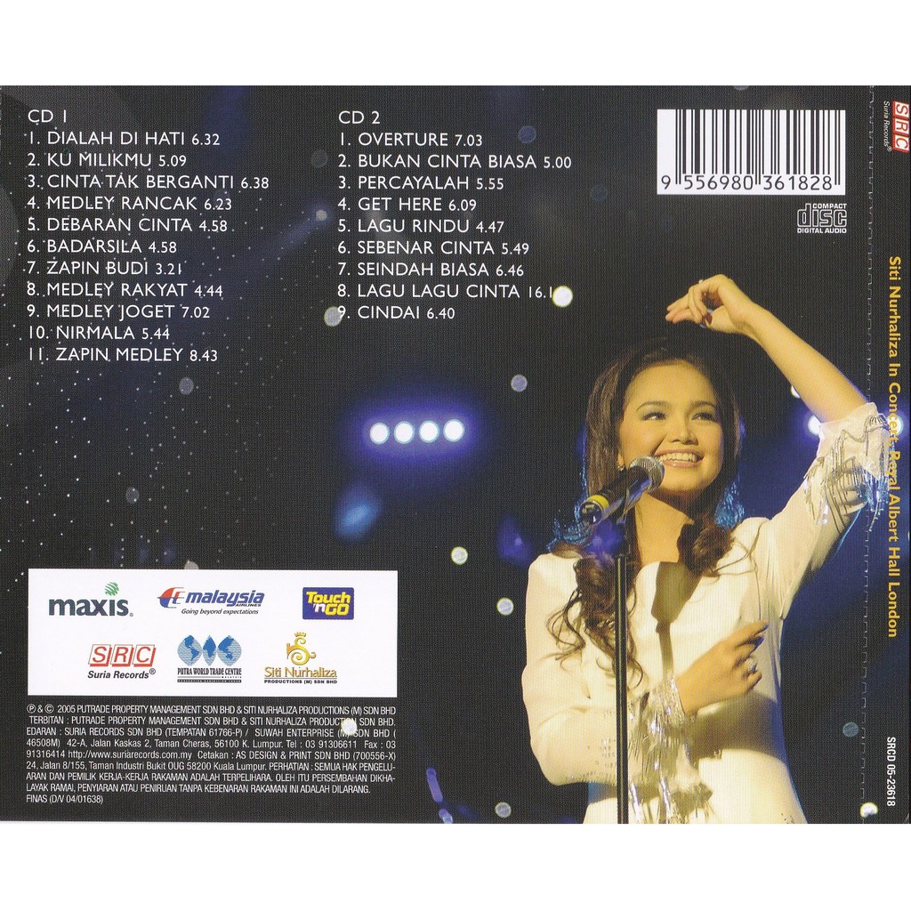Cd Siti Nurhaliza In Concert Royal Albert Hall London 2 Discs Shopee Singapore