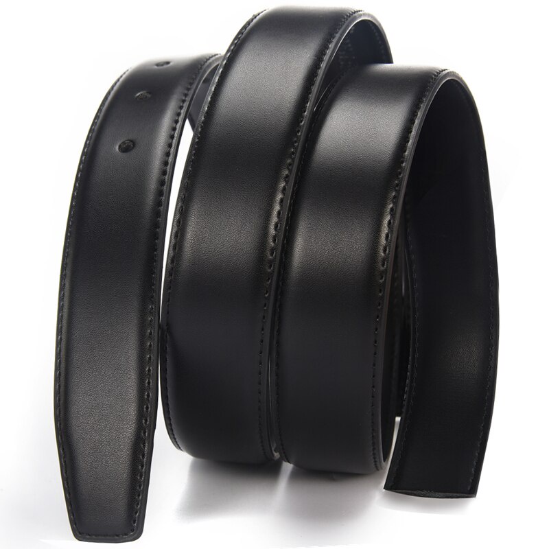 Belts No Buckle 2.4 2.8 3.0 3.5 3.8cm Width Brand Automatic Buckle Black Genuine Leather Men's Belts Body Without Buckle Strap