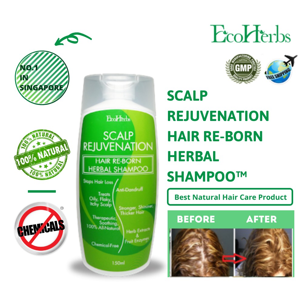 Ecoherbs Hair Re Born Herbal Shampoo To Stop Hair Loss Dandruff Oily Dry Itchy Scalp Migraine Lice Problem Shinier Shopee Singapore