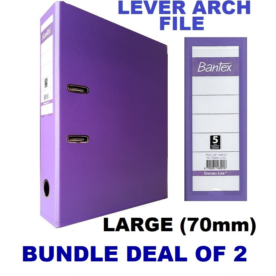 BANTEX LARGE LEVER ARCH FILE FC 3INCH RING FILE FOR OFFICE 2PCS