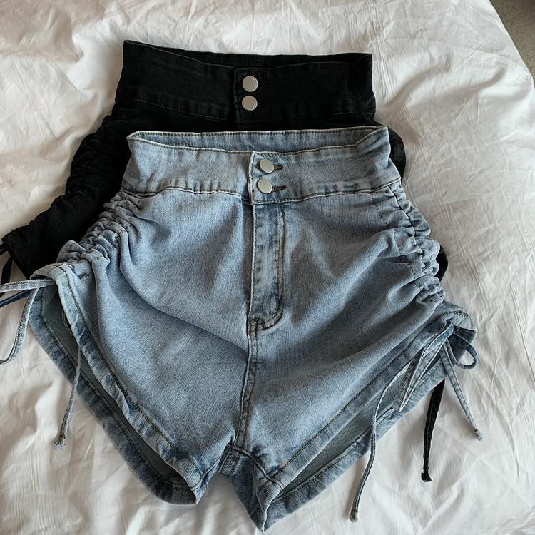 drawstring shorts denim