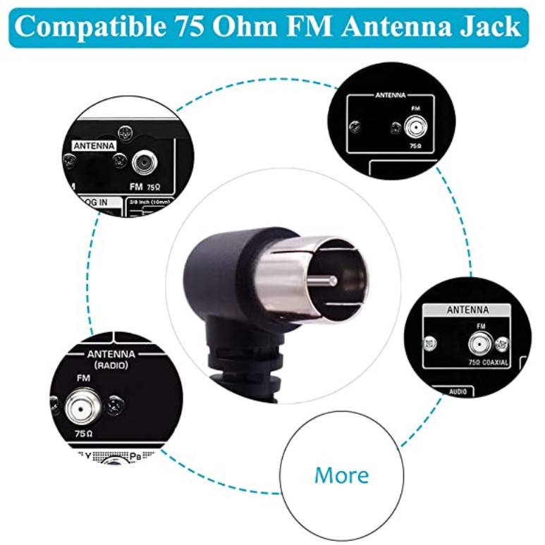 FM Antenna for Stereo Receiver Indoor FM Radio Connector Adapter Cable Home  Theater Amplifier | Shopee Singapore