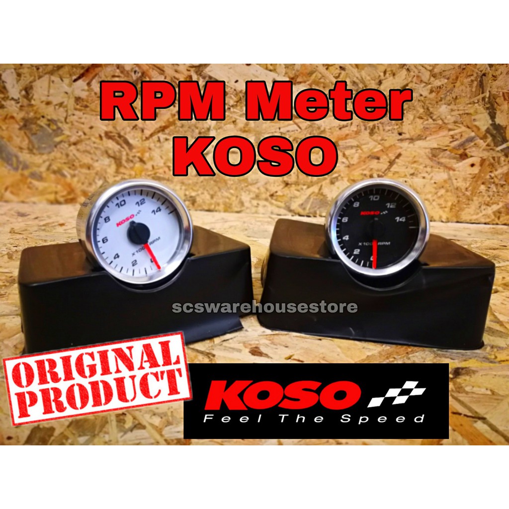 Koso Tachometer Meter Rpm 48mm Black And White R15 Y15 Ysuku 125z Lc135 Rs150 Vf3i Sym185 Rfs150 Fz150 Rxz Kr150 Shopee Singapore