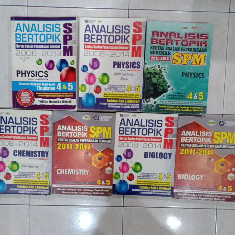 Shop Malaysia Spm Chemistry Physics Past Year Question 2006 2018 Second Hand Book Shopee Singapore