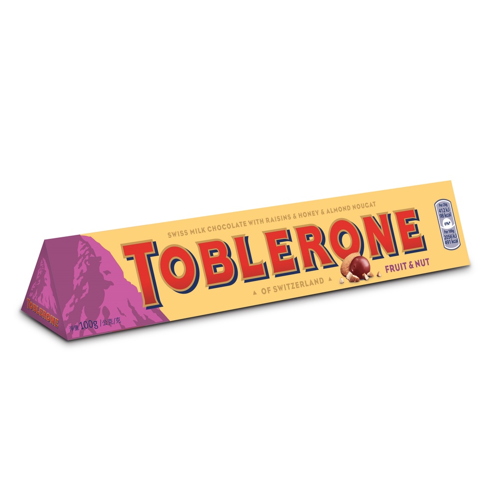 Toblerone Tone Fruit & Nut 100g [Switzerland] (Halal) Shopee Singapore
