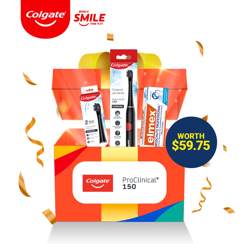 colgate proclinical 150 sonic charcoal battery powered toothbrush