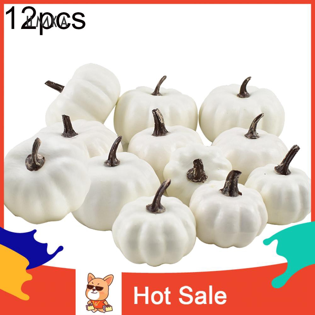 Sp 12pcs Halloween Diy Artificial Pumpkin Painting Props Ornament Party Decoration Shopee Singapore