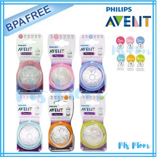 Philips Avent Natural Teats (2 pcs) Size 0,1,2,3,4,5,Y