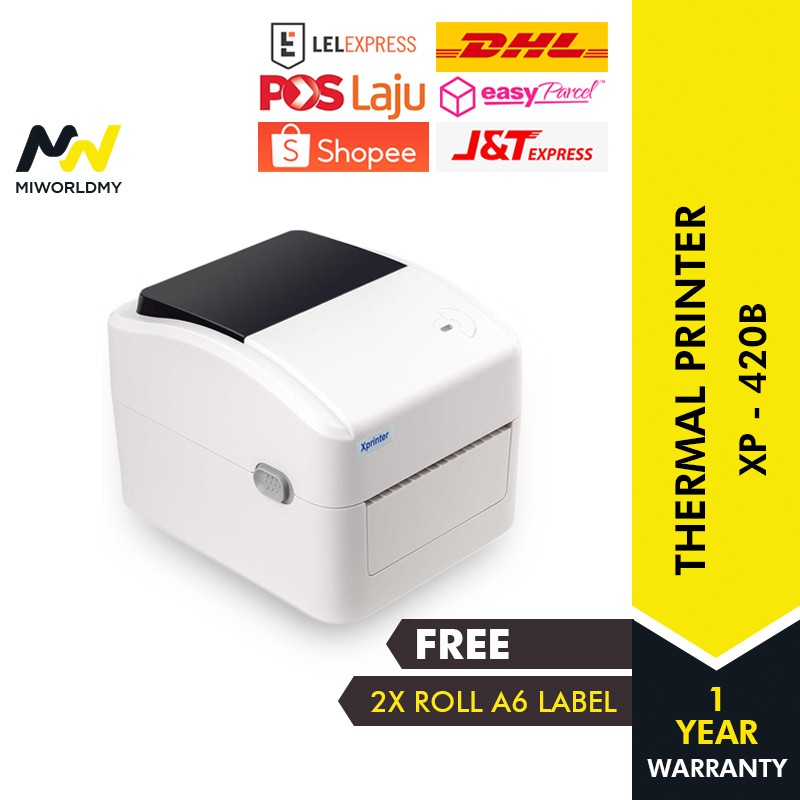 Shop Malaysia Xprinter Thermal Printer A6 Xp 420b Barcode Qr Code Shopee Singapore