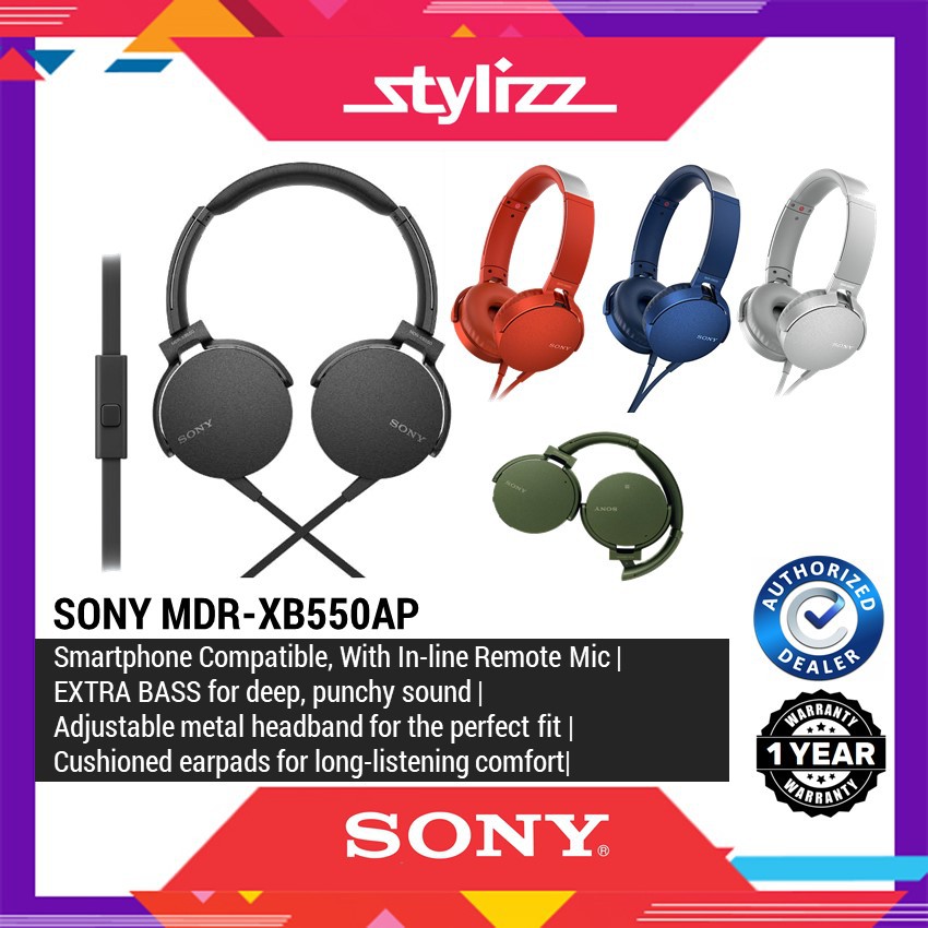 sony on ear headphones with mic