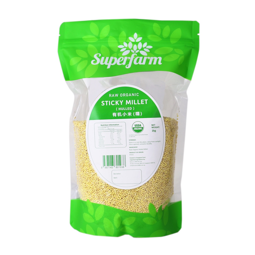 SuperFarm Organic Hulled Sticky Millet 1kg Shopee Singapore