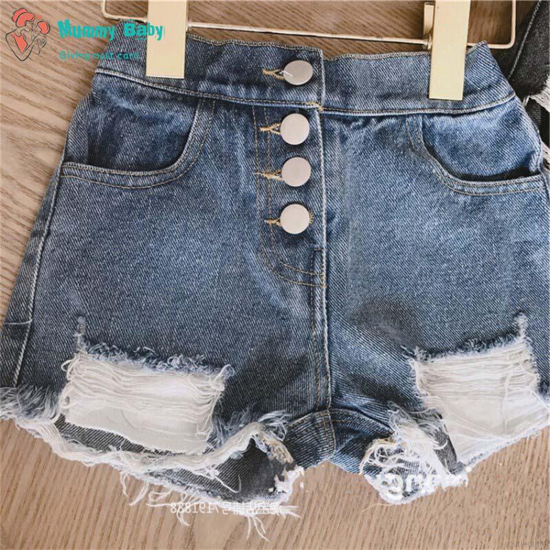 stretch ripped denim shorts