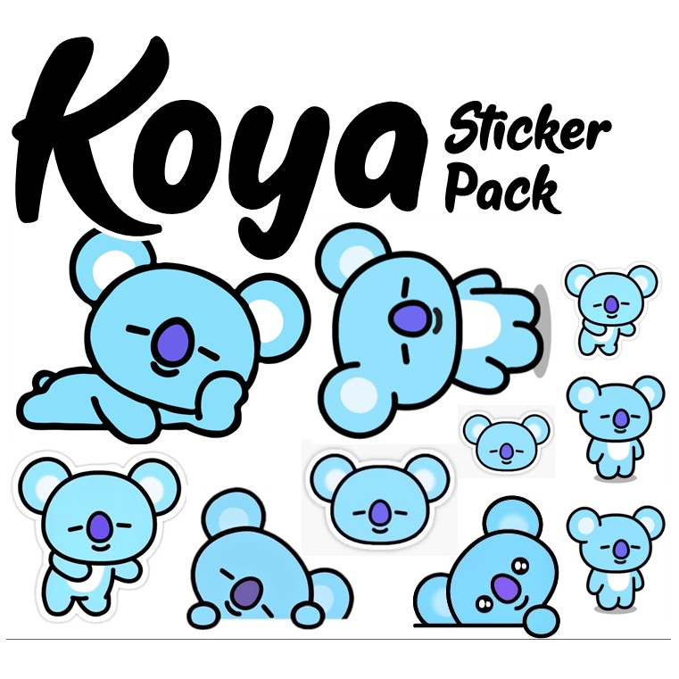 Bt21 Koya Pattern Blue Sticker Set For Fan Collection Shopee Singapore