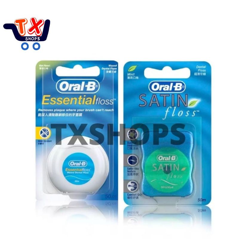 Oral B Essential/Satin Dental Floss/Dental Floss 50m/50m | Shopee Singapore