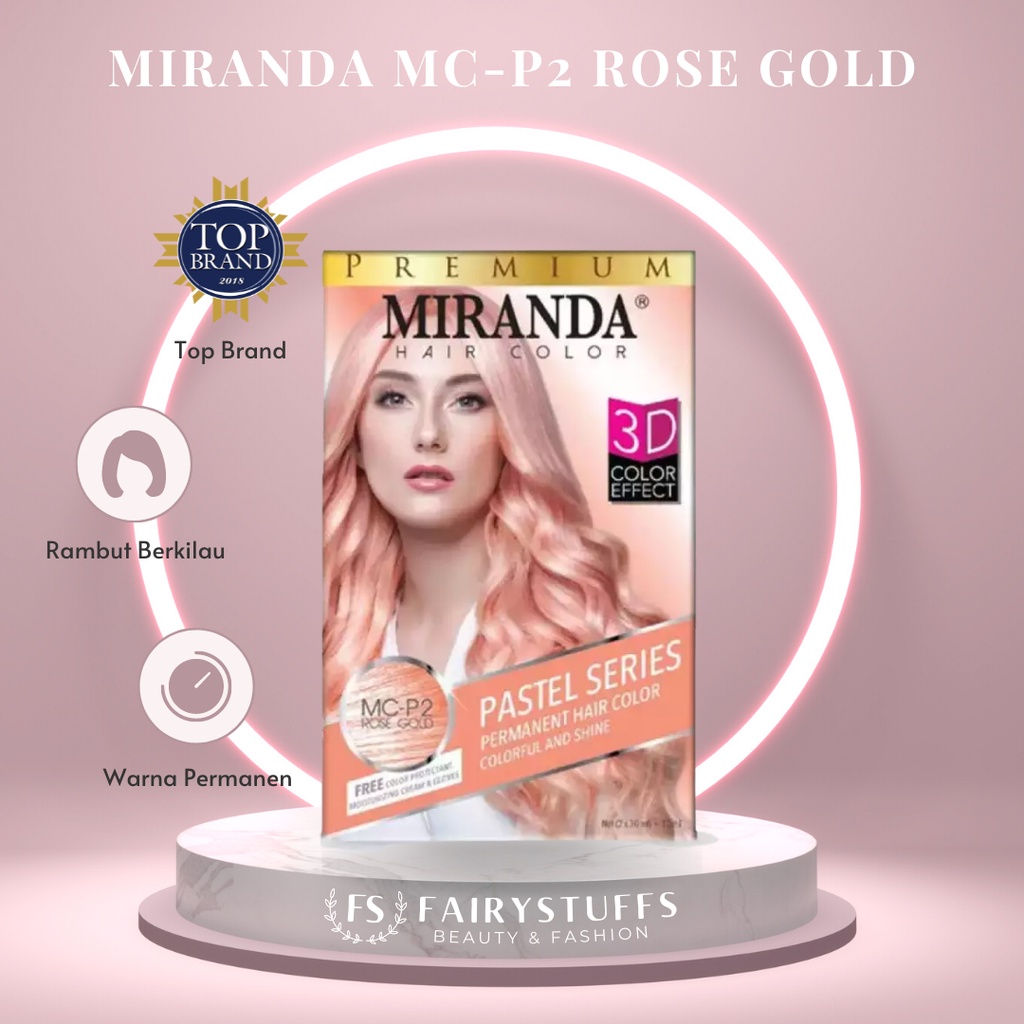 Miranda Hair Color Rose Gold P2 Pastel Series Hair Dye Paint | Shopee  Singapore