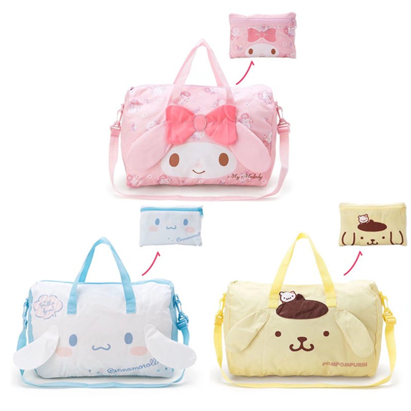 Cute Cartoon Cinnamoroll My Melody Foldable Folding Trolley Travel Bag ...