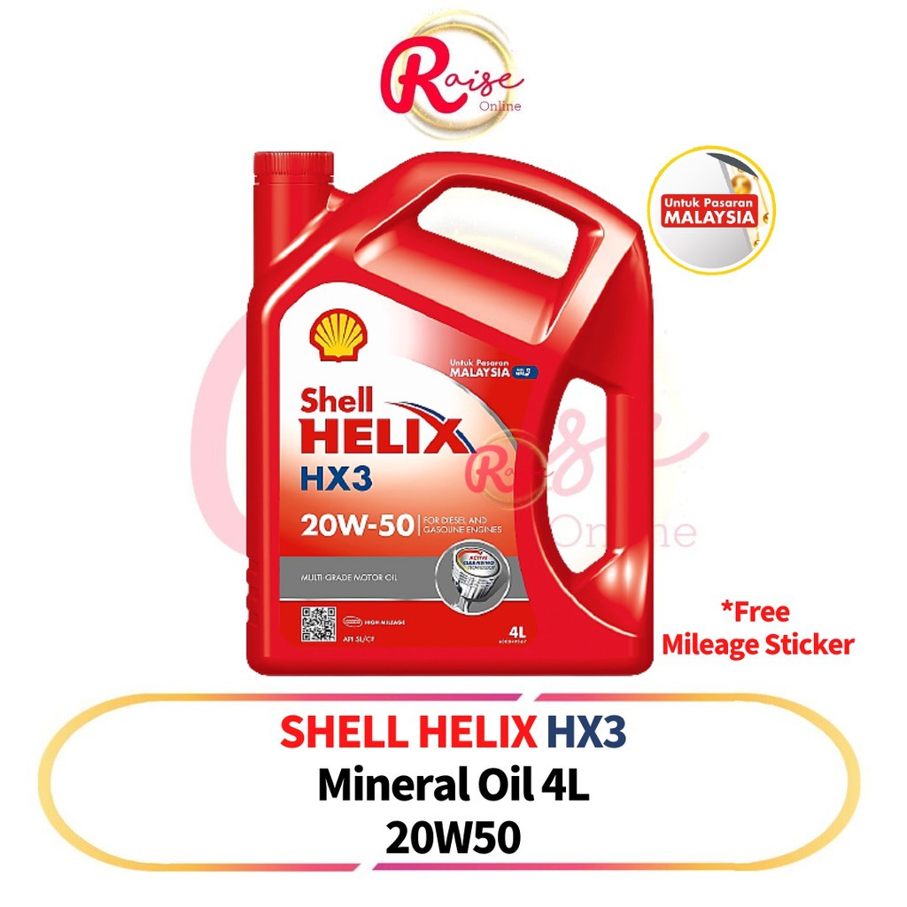 Shop Malaysia Shell Helix Hx3 20w 50 Sl Cf Engine Oil 4l 20w50 Shopee Singapore