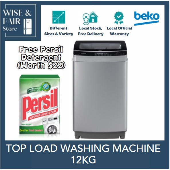 [Free Persil Powder Detergent 3kg] BEKO 12KG TOP LOAD WASHING MACHINE