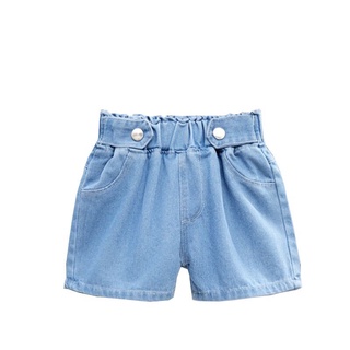 Ready stock Jeans Short Pants Girl Short Jean Pant Denim Casual Children Jean Pants 3-12Years #1