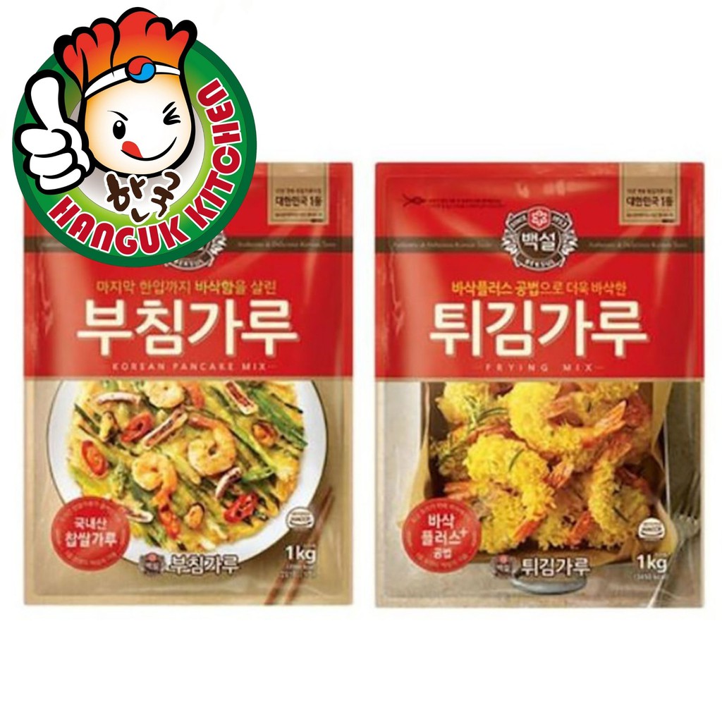 Korean Pancake Powder / Frying Powder Baeksul 1kg Hanguk Kitchen Korean