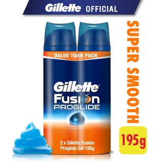 Image of Gillette Shaving Cream Fusion ProGlide Cooling Moisturizing Foam Gel Twin Pack 195g
