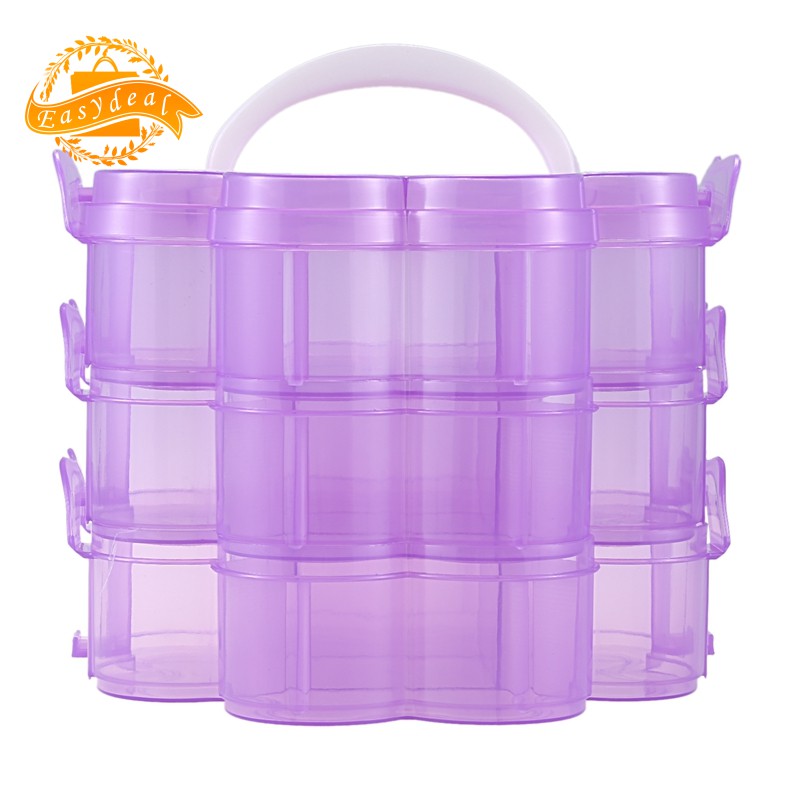 3 Tier Clear Plastic Stackable Organiser Storage Hobby Craft Box