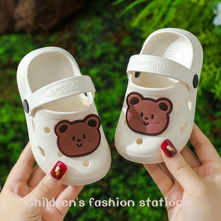 ❤CFS❤ Children's Sandals Slippers Girls Thick-Soled Anti-Slip Soft Sole 1-5 Years Old Baby Toddler Hole Infant Shoes