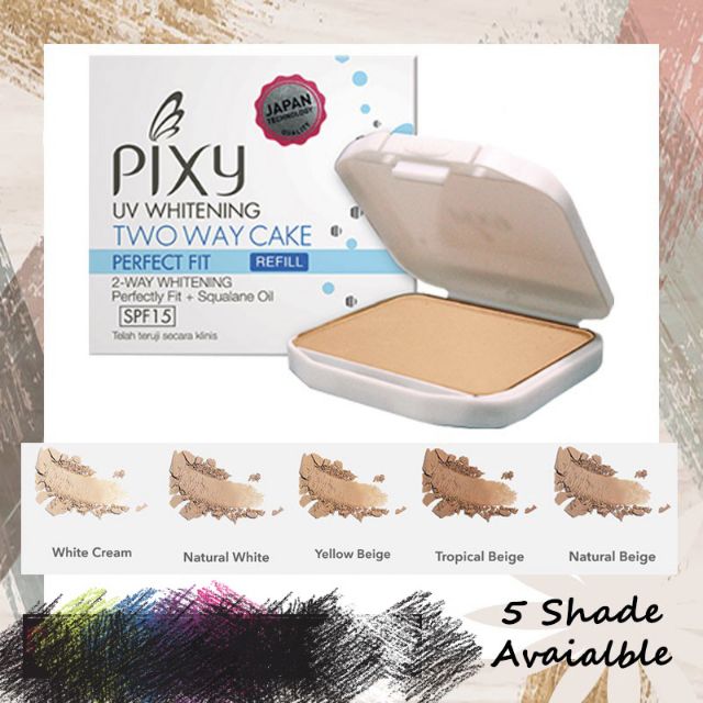 Ready Stock Pixy Uv Whitening Two Way Cake 12 2g Refill 5 Shade Available Shopee Singapore