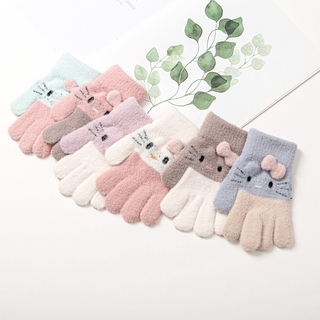 4-10 Years Winter Children Gloves Knitted Warm Full Finger Kids Gloves Girls and Boys
