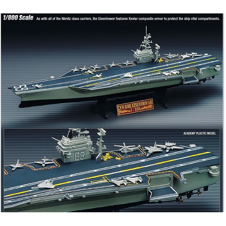 Academy 1/800 CVN-69 U.S.S Eisenhower Aircraft Carrier Plastic model kit #14212