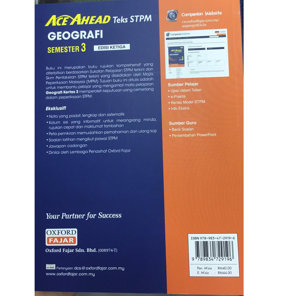 Ace Ahead Teks Stpm Geografi Penggal 3 Edisi Ketiga Shopee Singapore
