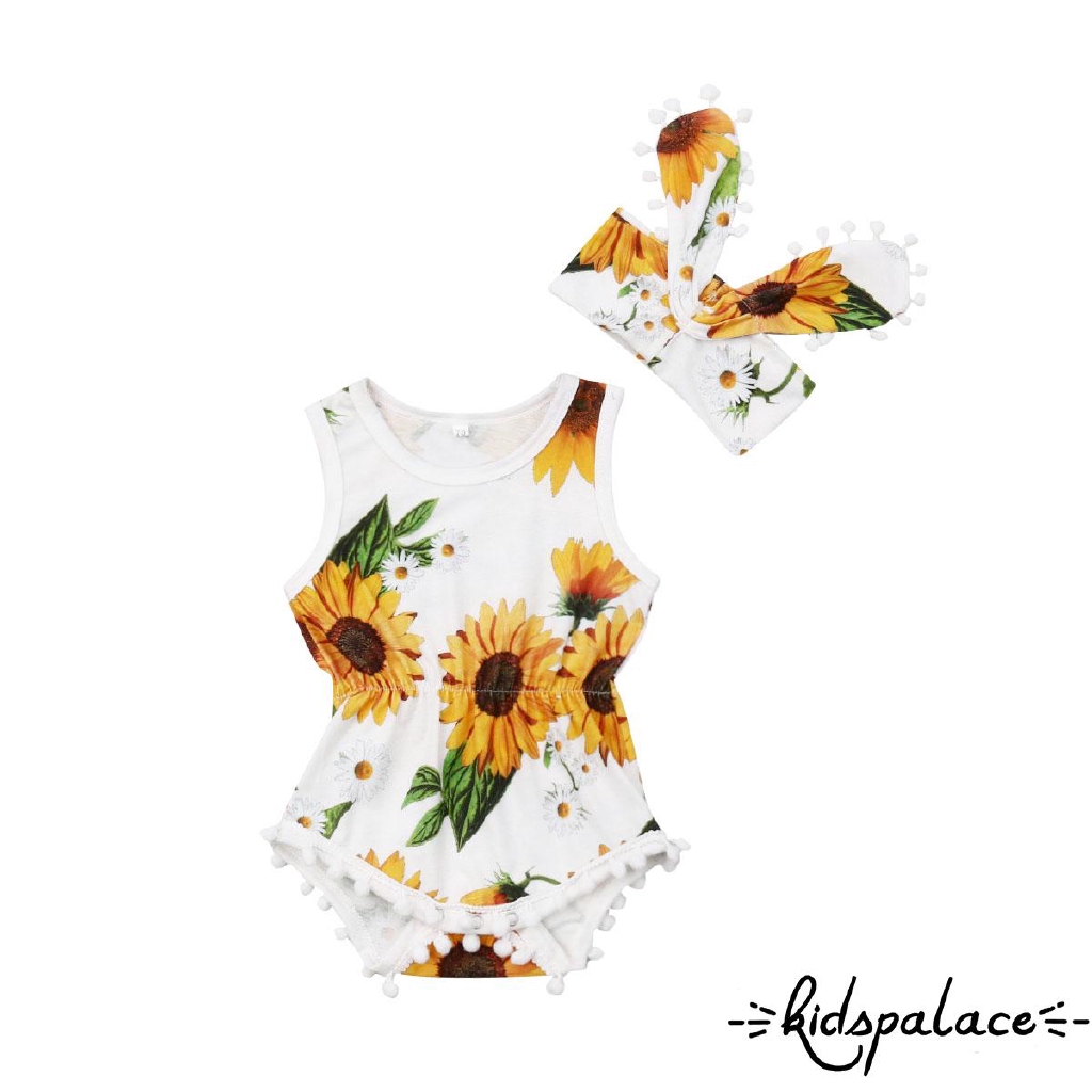 girls sunflower romper