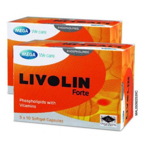 Mega We Care Livolin Forte 50’S x 2 Boxes (For Healthy Liver) protect the liver from viral, alcoholic and drug induced liver damage.