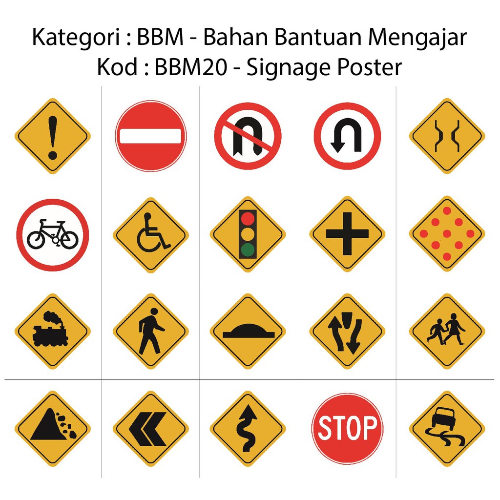 POSTER PAPAN TANDA JALAN POSTER ROAD SIGNAGE BBM20 | Shopee Singapore