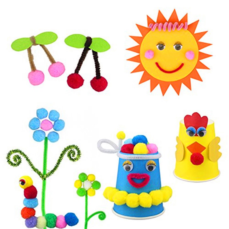 0pcs Festival Diy Craft Pompoms Soft Fluffy Balls Felt Card Diy Creative Decor Shopee Singapore