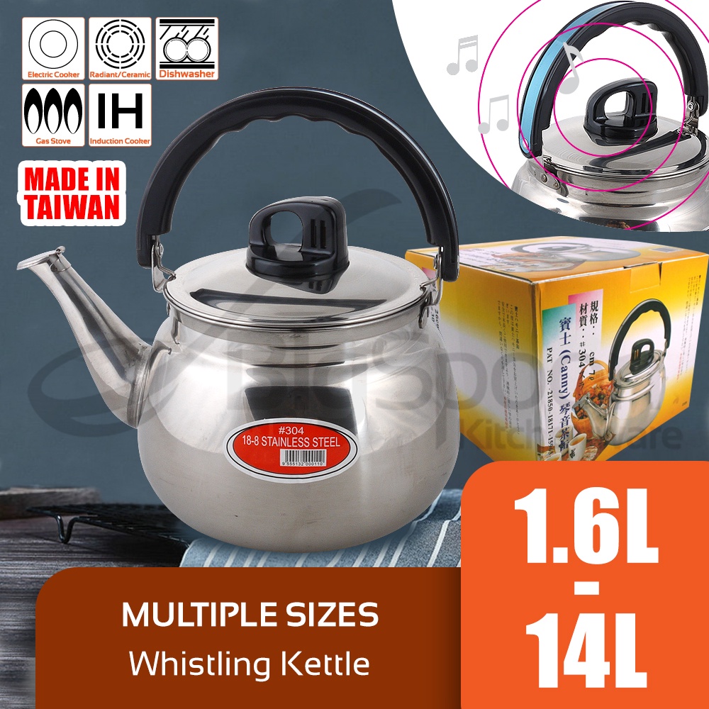 Shop Malaysia Bigspoon 18 8 Stainless Steel 304 Harmony Whistling Kettle Multi Sizes Cerek Air Berbunyi For Induction Boiling Whistle Shopee Singapore