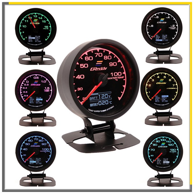 62mm 7 Color in 1 Racing Gauge GReddy Multi D/A LCD Digital Display