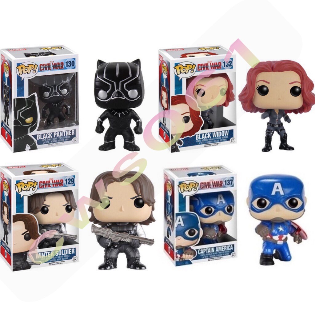 FUNKO POP Civil War Vinyl Figure Black Panther/Winter Soldier/Captain ...