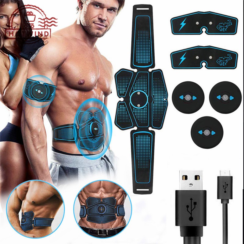HW Electric Vibration ABS Stimulator EMS Abdomen Muscle Trainer Exercise Belt Shopee Singapore